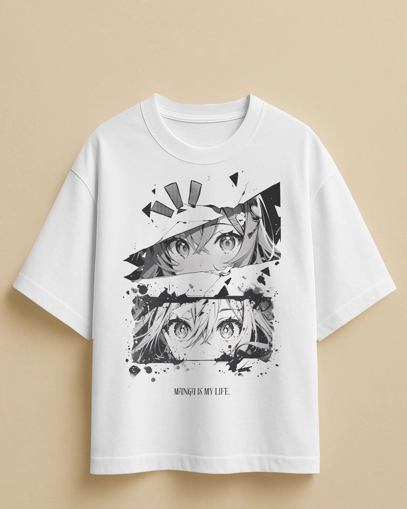 "Manga Is My Life" Oversized Anime Graphic T-Shirt – Unisex Streetwear Tee - indiflux.store