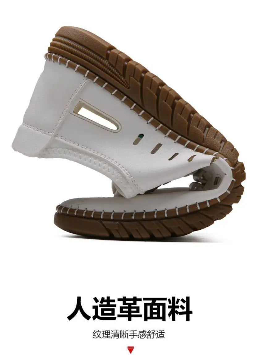 Men's Stylish Laser Cut White Casual Shoes - indiflux.store