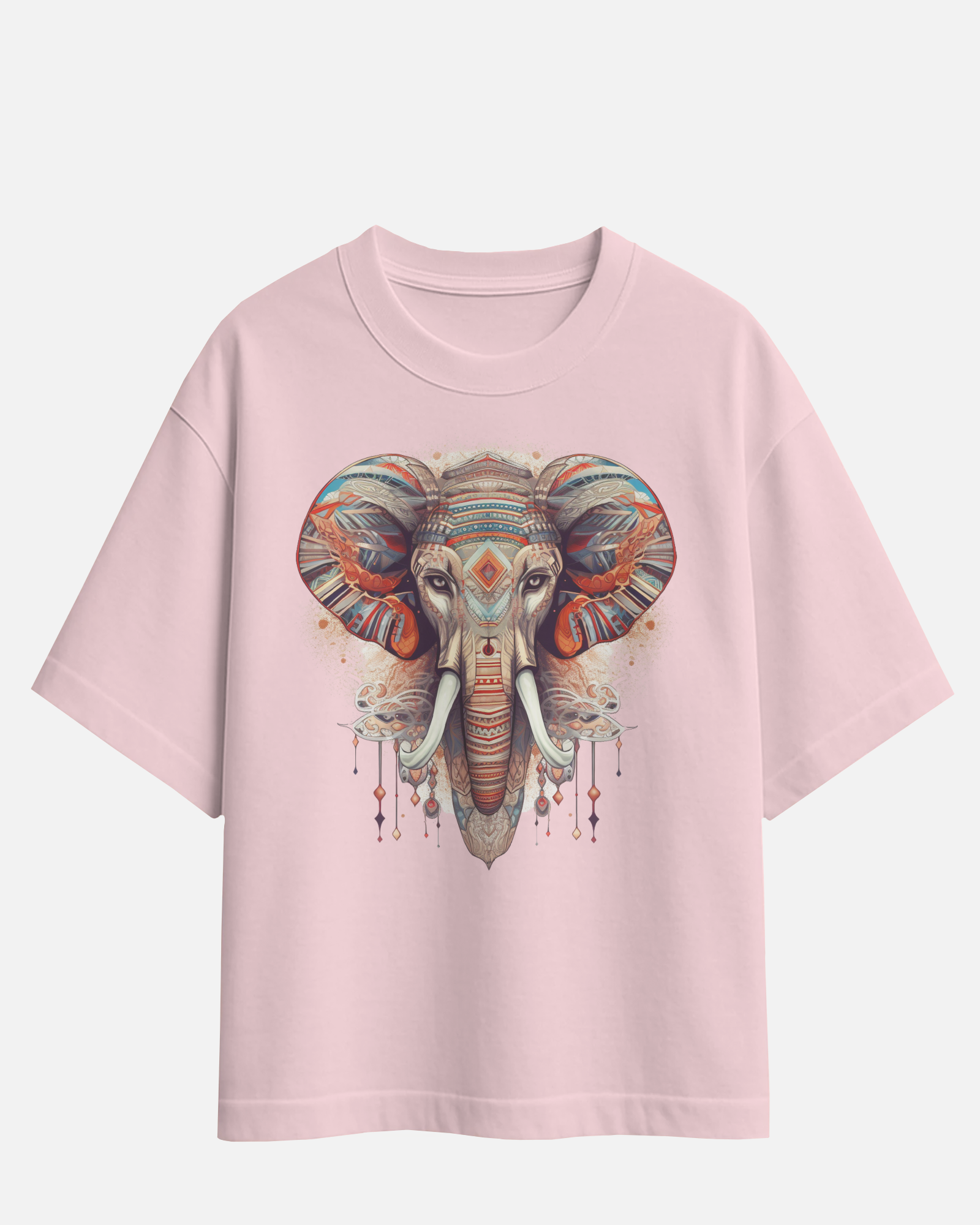 Mystic Tribal Elephant Oversized Graphic T-Shirt – Unisex Streetwear Tee - indiflux.store