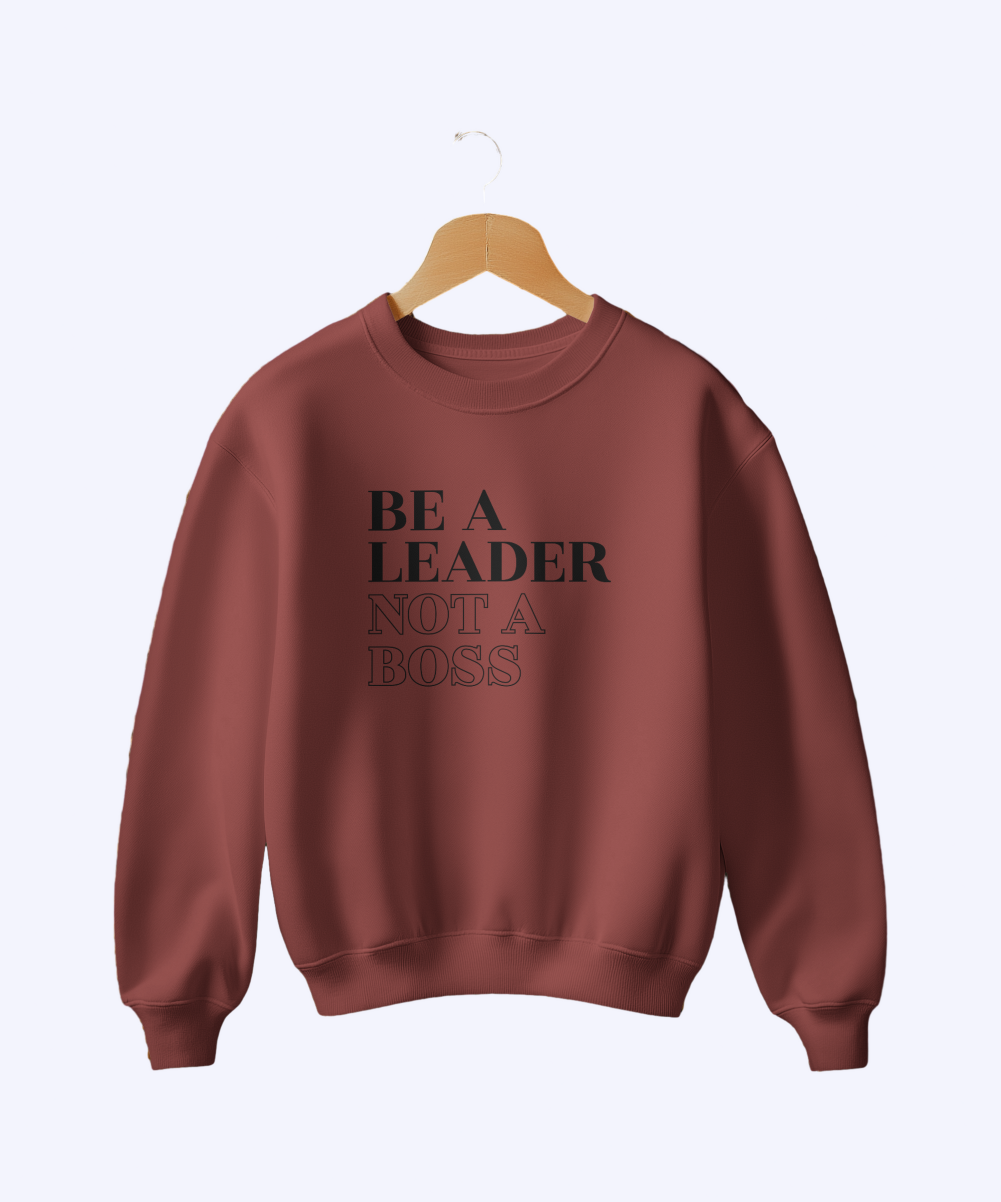 Be a Leader Not a Boss Sweatshirt – Inspirational Unisex Crewneck in Teal & Maroon - indiflux.store