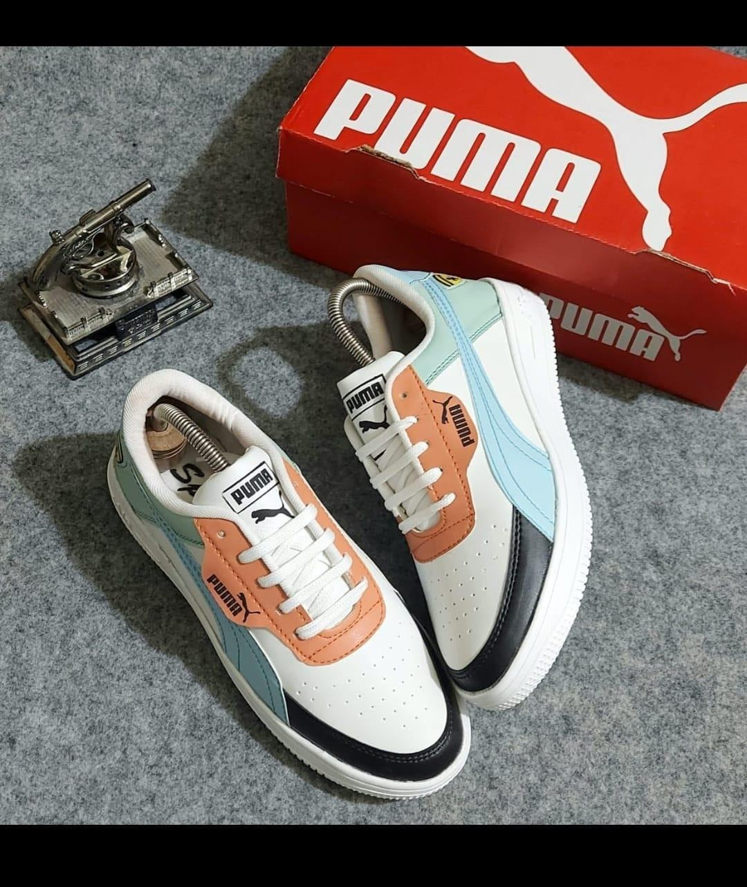 Sneakers for Men (White & Sky Blue, 6) - indiflux.store